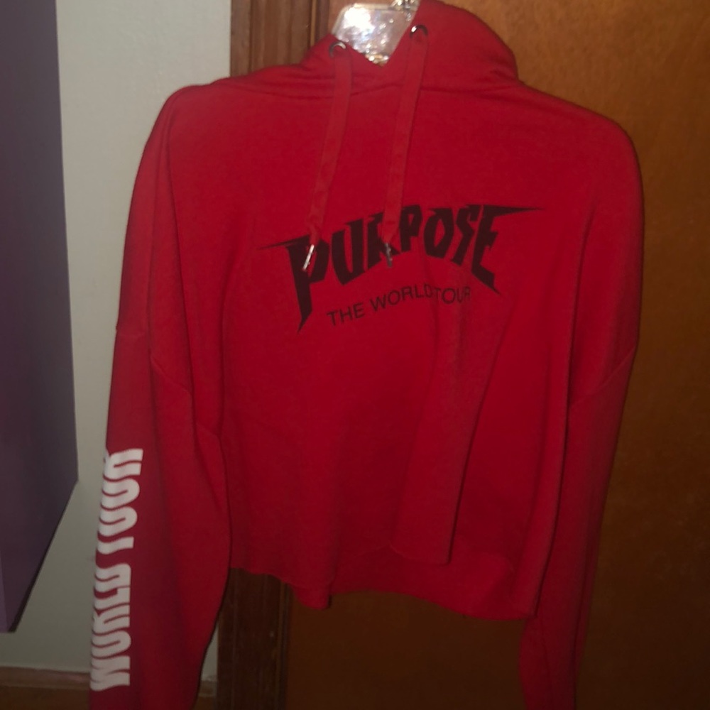 PURPOSE world tour cropped hoodie